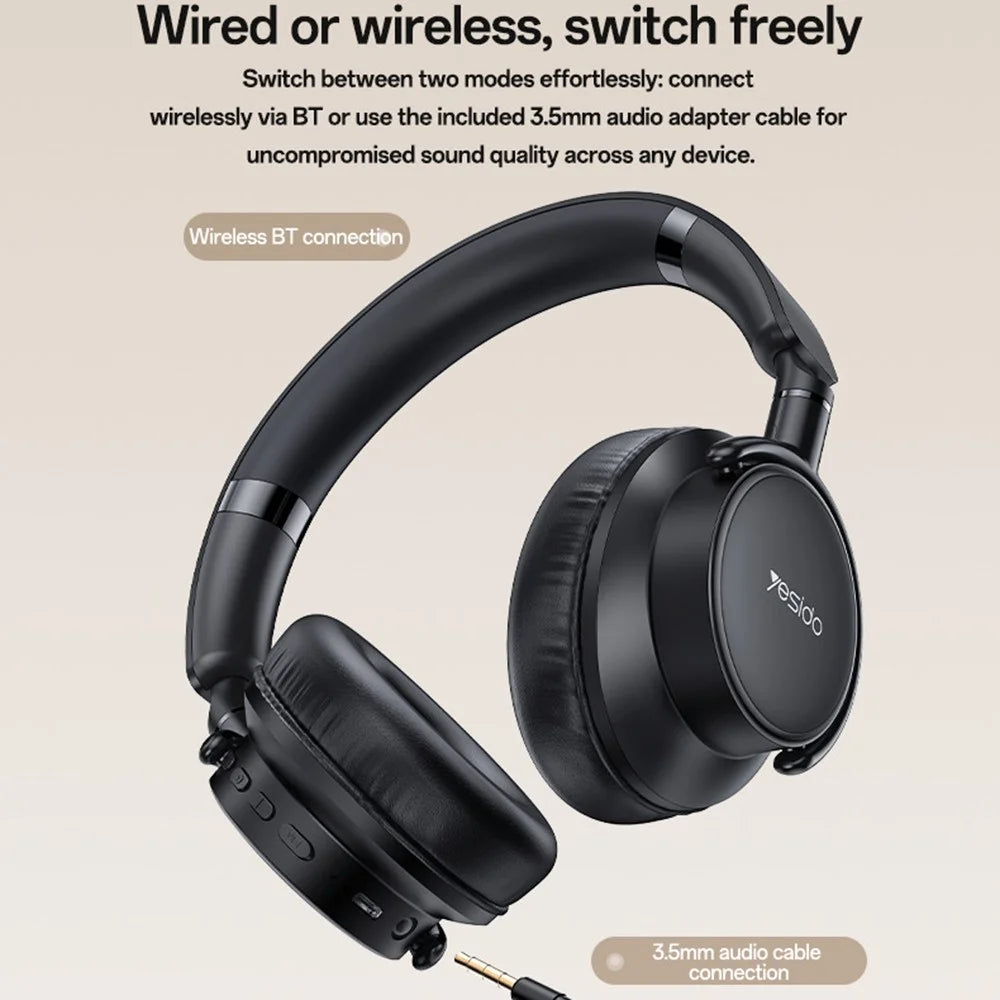 YESIDO EP12 Over-Ear Bluetooth-Compatible Headphones Zero-Pressure Comfort Wired  /  Wireless Dual Mode - 4