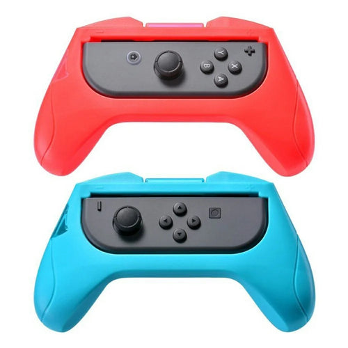 2Pcs for Nintendo Switch Controller Grip Handle Left Right Non-Slip Thumb Grip - Red + Blue - 1