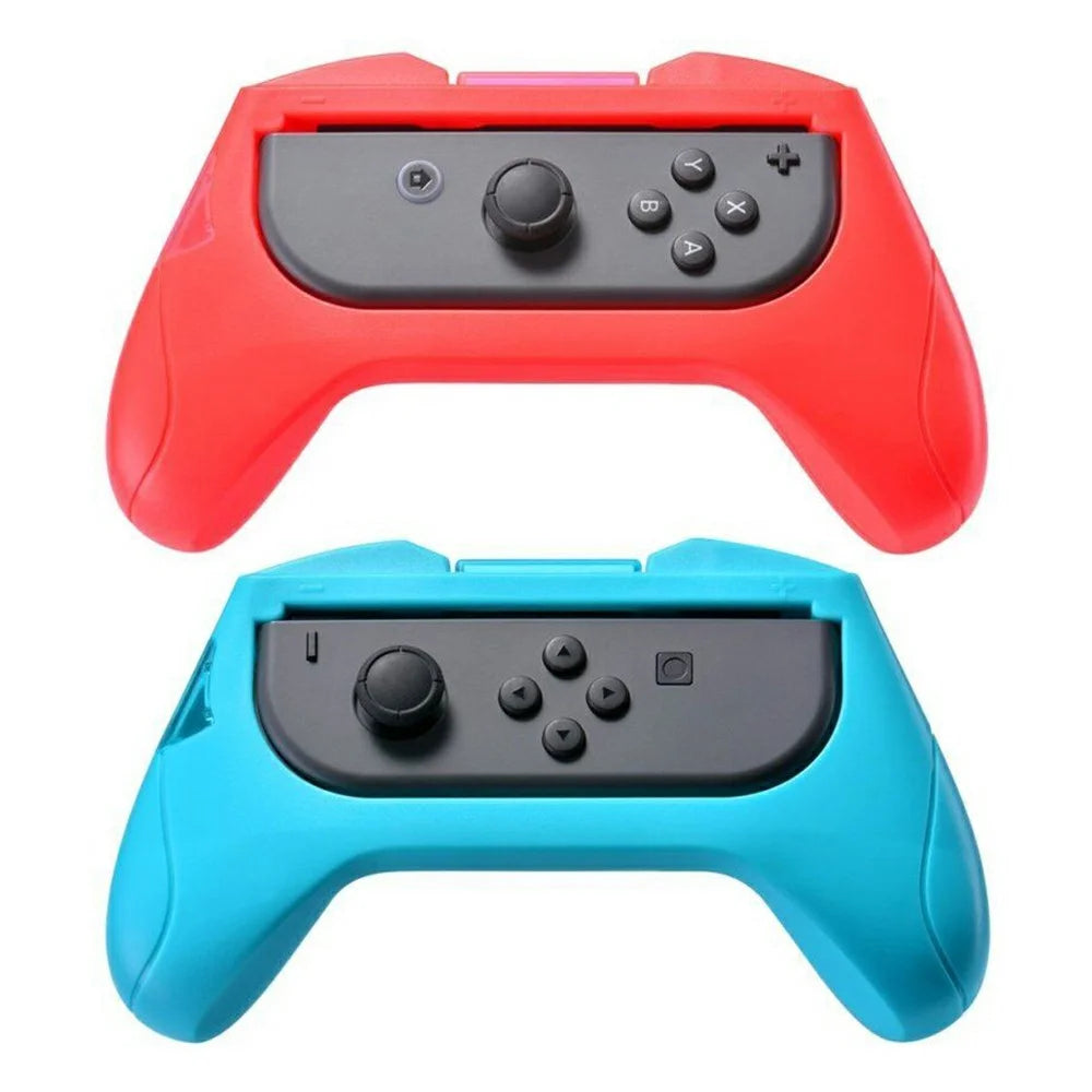 2Pcs for Nintendo Switch Controller Grip Handle Left Right Non-Slip Thumb Grip - Red + Blue - 1