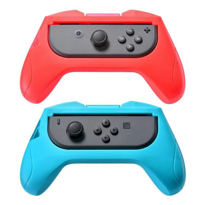 2Pcs for Nintendo Switch Controller Grip Handle Left Right Non-Slip Thumb Grip - Red + Blue - 1