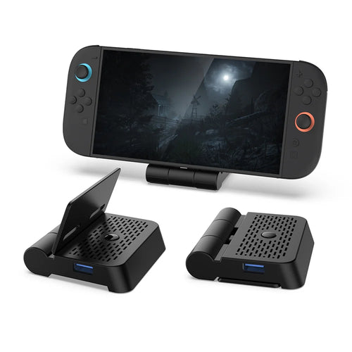 DOBE FOMIS ELECTRONICS TNS-19027B For Nintendo Switch 2/Switch 2/Switch OLED Video Converter Dock 4K HD Output Folding Portable Stand - Black - 1