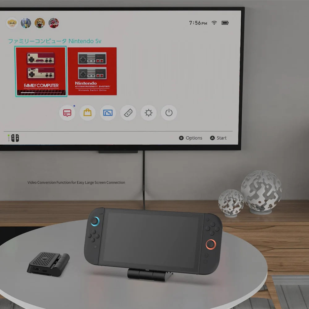 DOBE FOMIS ELECTRONICS TNS-19027B For Nintendo Switch 2/Switch 2/Switch OLED Video Converter Dock 4K HD Output Folding Portable Stand - Black - 4