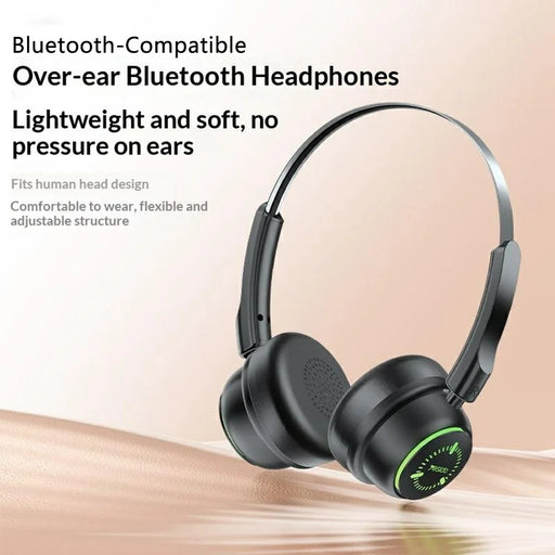 YESIDO EP15 Wireless Headphones for Kids Bluetooth-Compatible On-Ear Headset with LED Colorful Light Effects - Black - 2