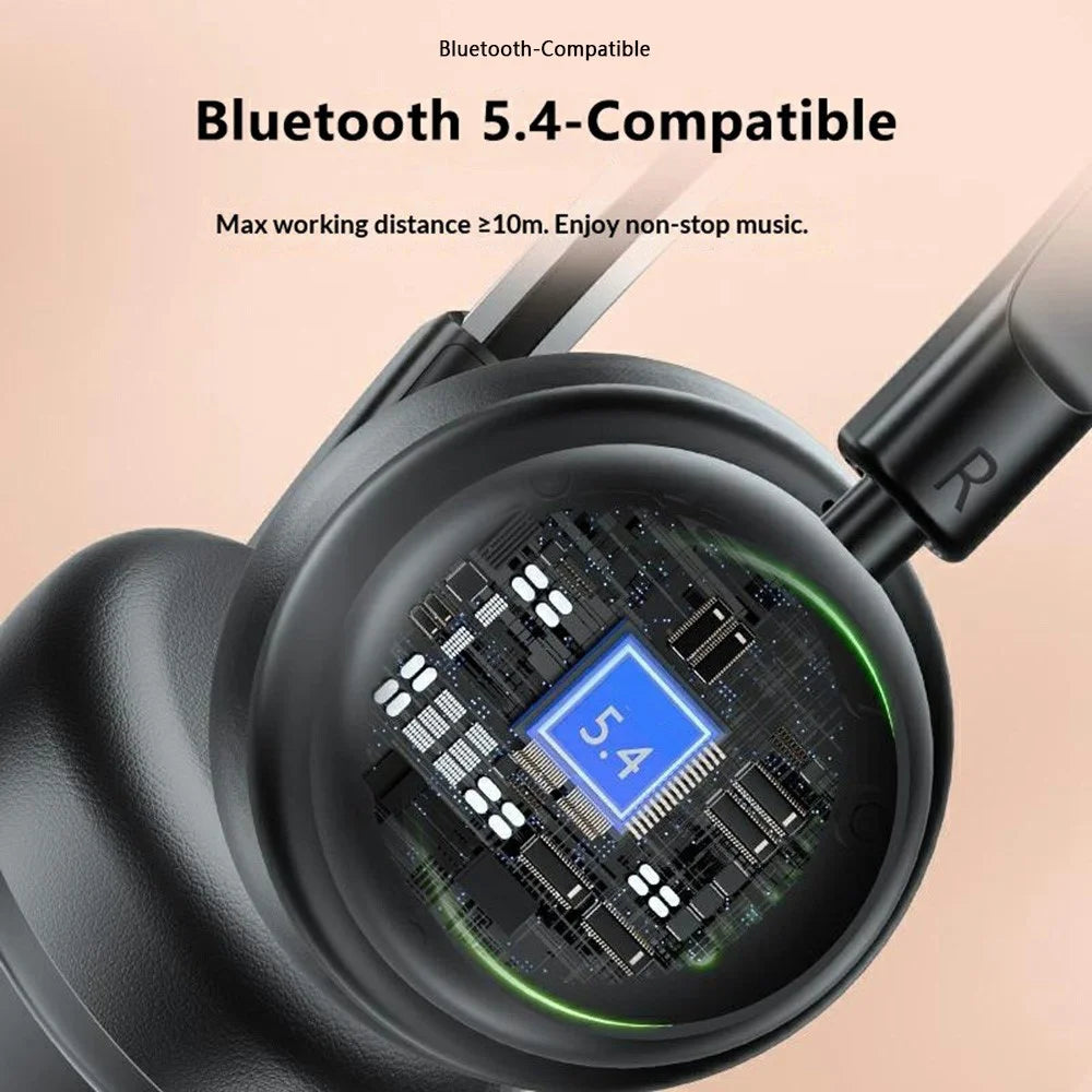 YESIDO EP15 Wireless Headphones for Kids Bluetooth-Compatible On-Ear Headset with LED Colorful Light Effects - Black - 4