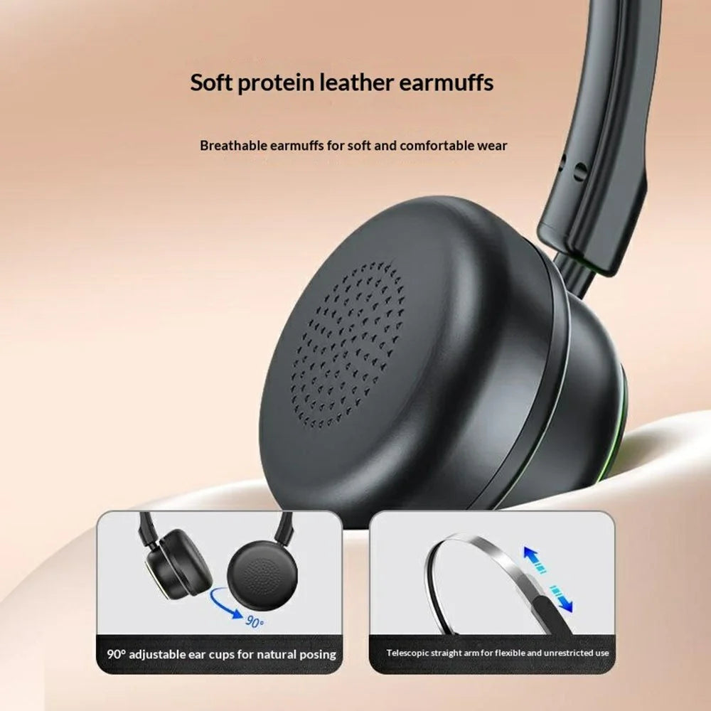 YESIDO EP15 Wireless Headphones for Kids Bluetooth-Compatible On-Ear Headset with LED Colorful Light Effects - Black - 5