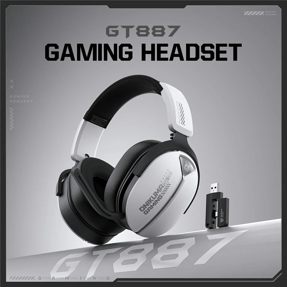 ONIKUMA GT887 Gaming Headphones with Microphone 4 Modes Wireless / Wired Over-Ear Headset - White - 3