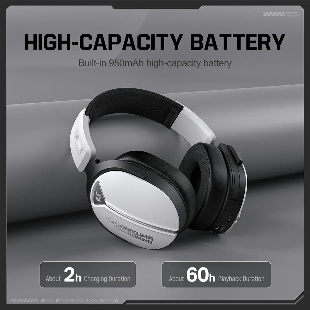 ONIKUMA GT887 Gaming Headphones with Microphone 4 Modes Wireless / Wired Over-Ear Headset - White - 5