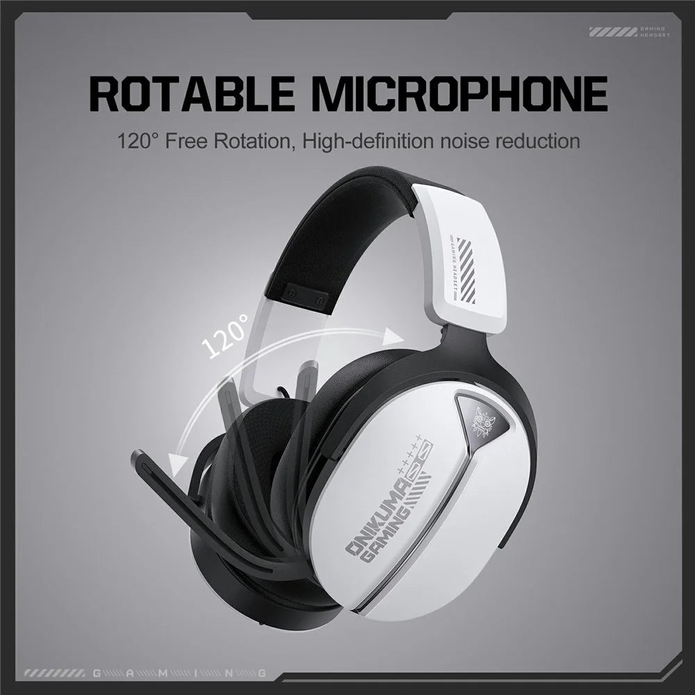 ONIKUMA GT887 Gaming Headphones with Microphone 4 Modes Wireless / Wired Over-Ear Headset - White - 7