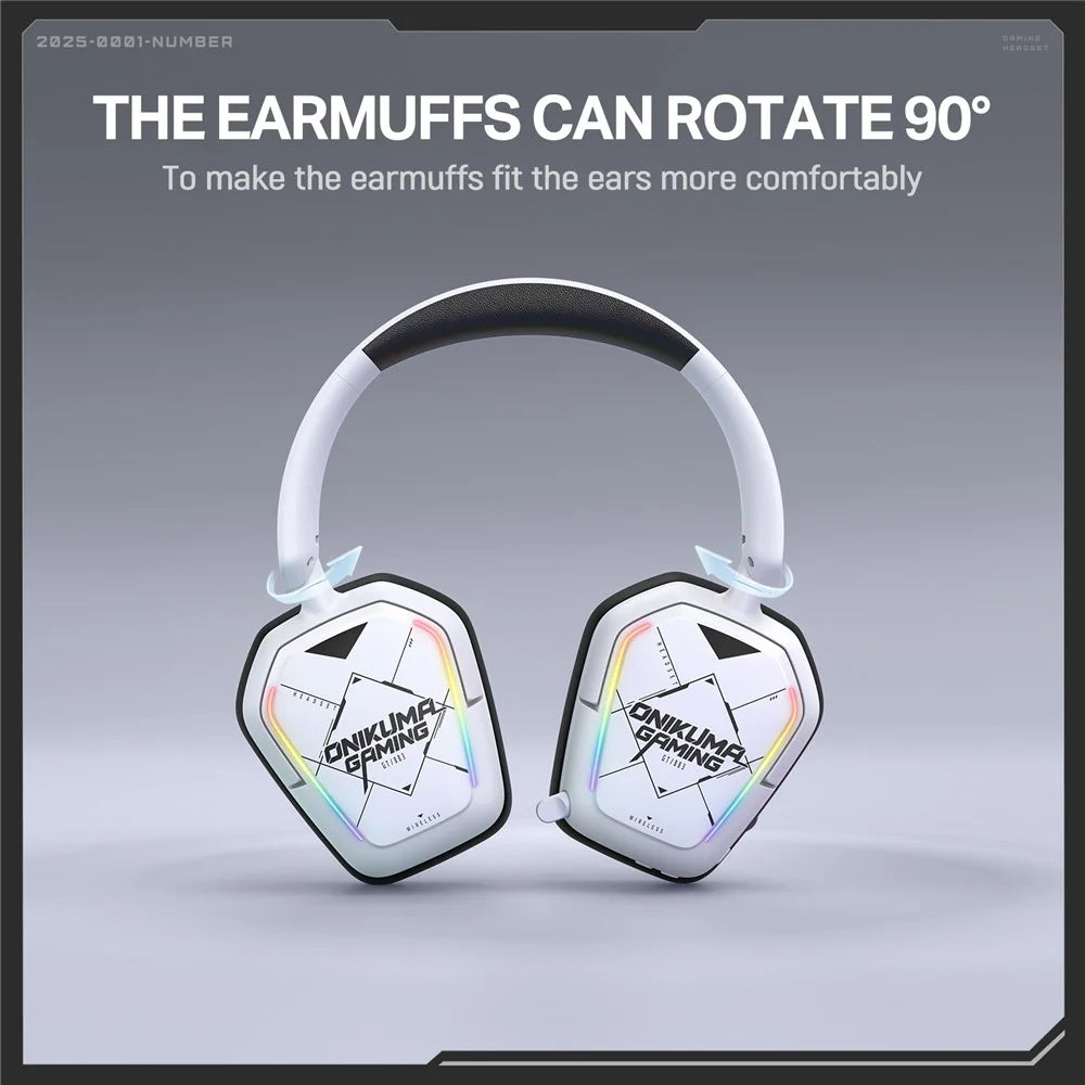 ONIKUMA GT883 Wireless Gaming Headset 4 Mode Bluetooth-Compatible Headphones with Microphone - White - 4