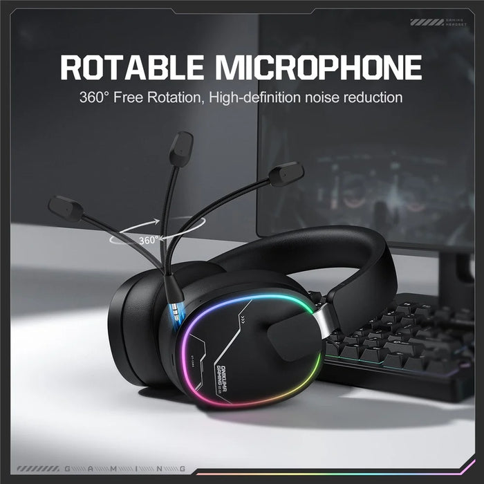 ONIKUMA GT836 Wireless Gaming Headset 4 Mode Bluetooth-Compatible Headphones with Noise Cancelling Microphone - Black - 6