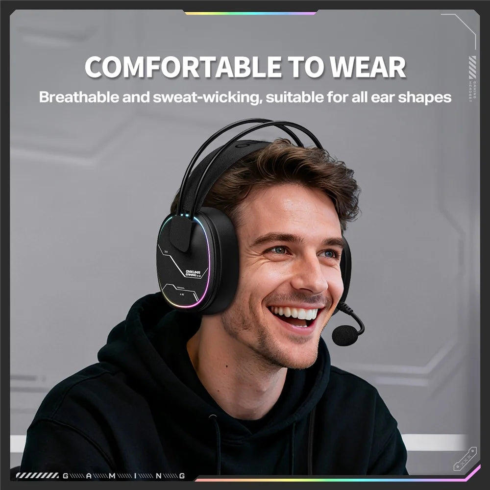ONIKUMA X91 Gaming Headset Wired Over-Ear Headphones with Microphone RGB LED For PC  /  PS5  /  Gaming - Black - 7