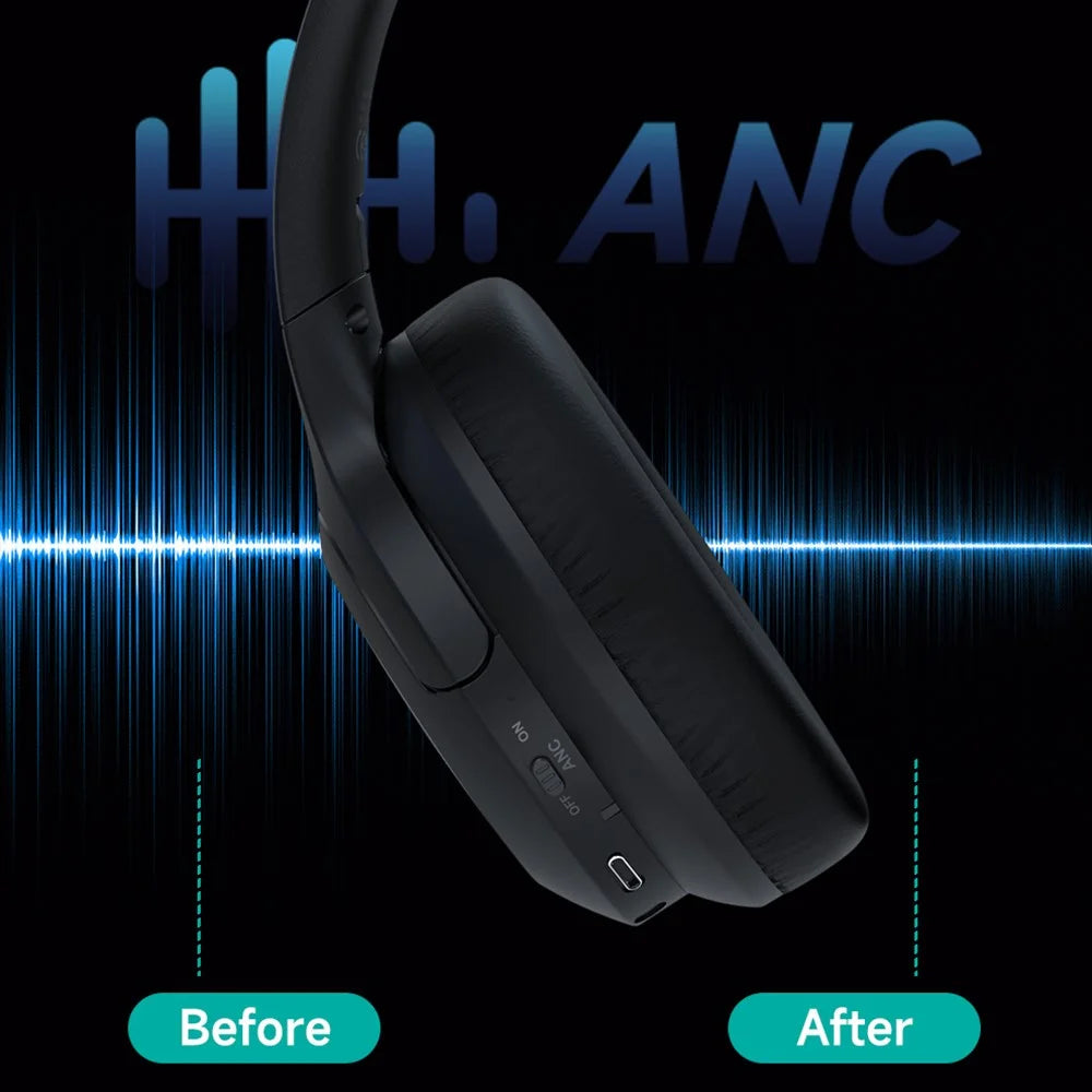 DEVIA EM203 EarBass Pro1 Bluetooth-Compatible Wireless Headphone Foldable Over Ear ANC Headset - Black - 6