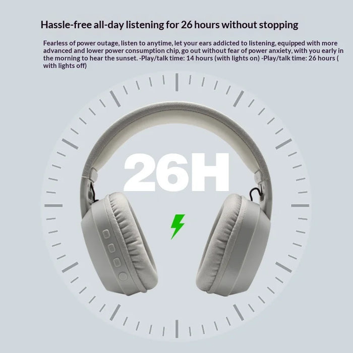 B500 Wireless Bluetooth-compatible Over Ear Headphones Deep Bass Gaming Headset with RGB Light - Black - 2