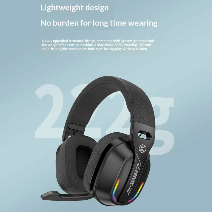 B500 Wireless Bluetooth-compatible Over Ear Headphones Deep Bass Gaming Headset with RGB Light - Black - 5