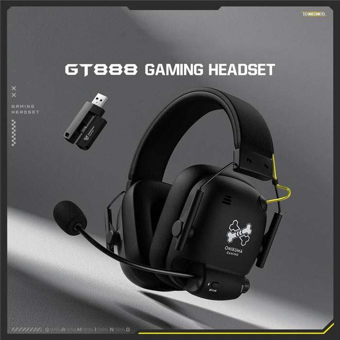 ONIKUMA GT888 4-Mode Gaming Headset Bluetooth-compatible 2.4G Wireless Headphone - Black - 2