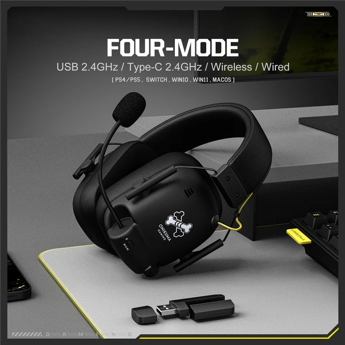 ONIKUMA GT888 4-Mode Gaming Headset Bluetooth-compatible 2.4G Wireless Headphone - Black - 3
