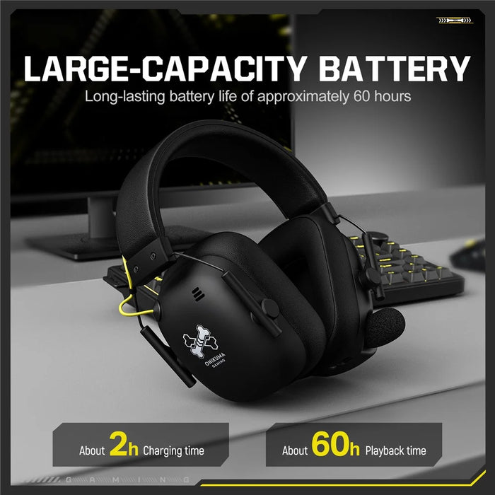 ONIKUMA GT888 4-Mode Gaming Headset Bluetooth-compatible 2.4G Wireless Headphone - Black - 4