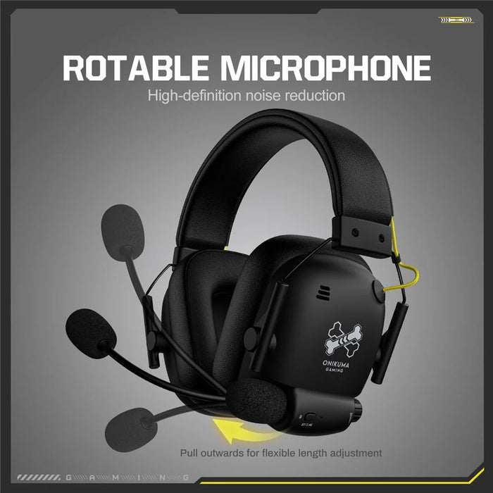 ONIKUMA GT888 4-Mode Gaming Headset Bluetooth-compatible 2.4G Wireless Headphone - Black - 6
