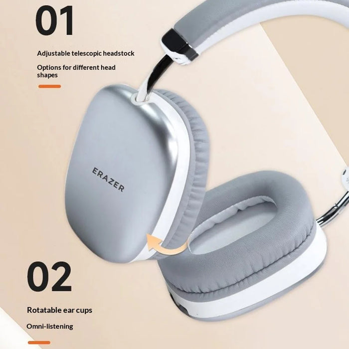 ERAZER EM-Z03 Bluetooth-compatible 5.4 Headphone HiFi Sound Low Latency Headset (Invested By Lenovo) - Silver - 6