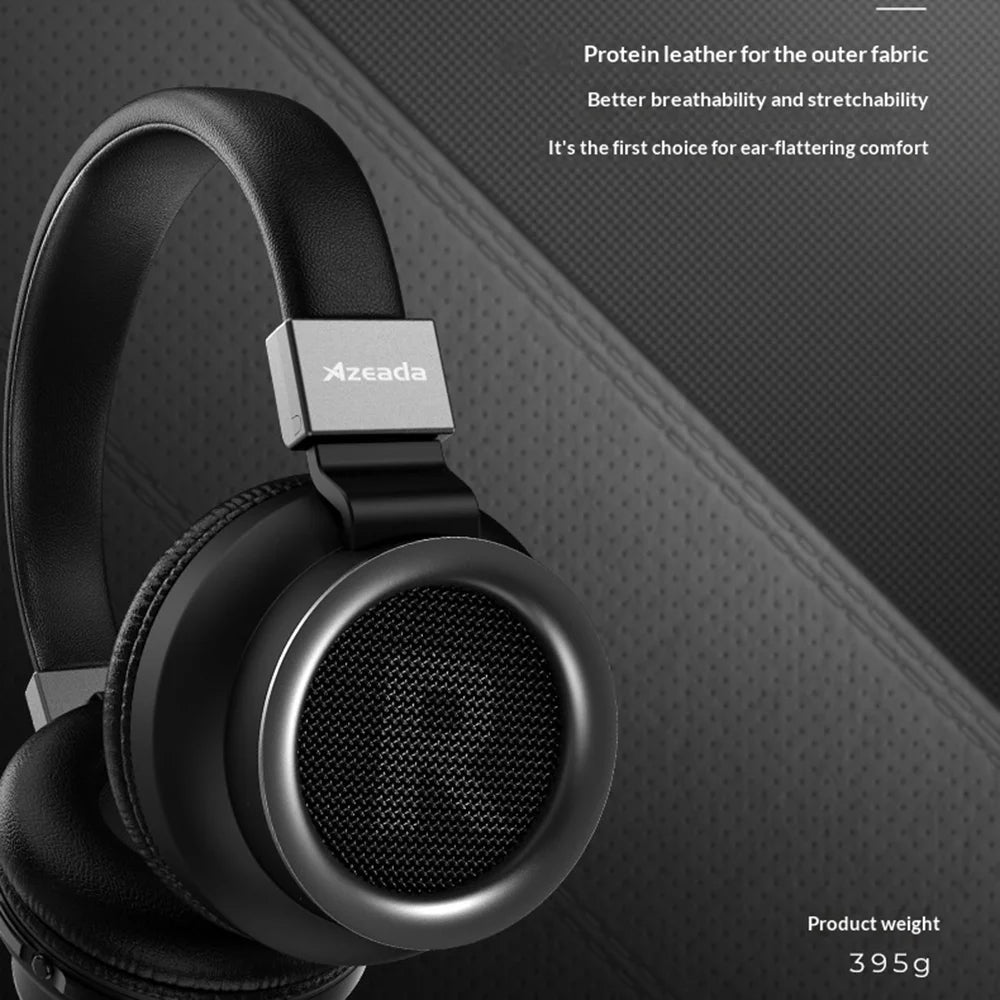 AZEADA PD-BH400 Wireless Headphones Over Ear Bluetooth-compatible 5.0 HiFi Sound Headset - Black - 4