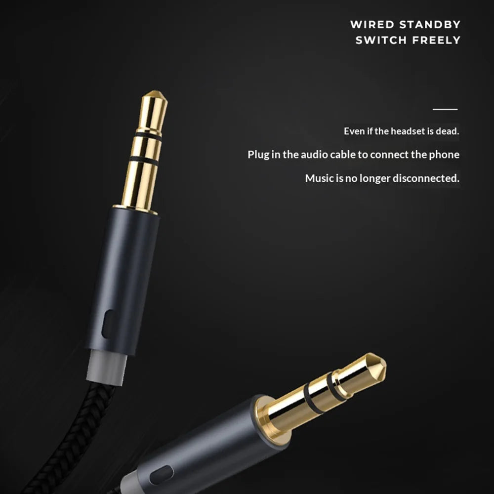 AZEADA PD-BH400 Wireless Headphones Over Ear Bluetooth-compatible 5.0 HiFi Sound Headset - Black - 5