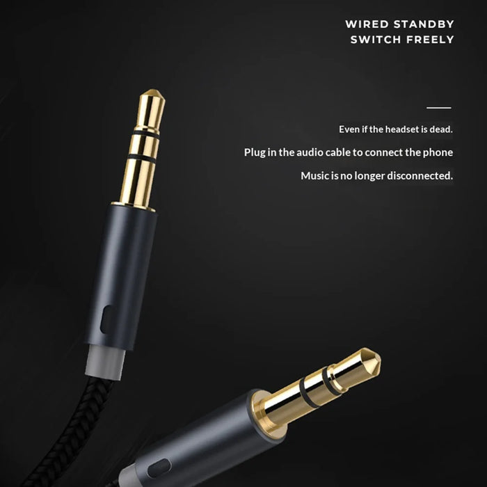 AZEADA PD-BH400 Wireless Headphones Over Ear Bluetooth-compatible 5.0 HiFi Sound Headset - Black - 5
