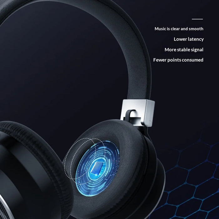AZEADA PD-BH400 Wireless Headphones Over Ear Bluetooth-compatible 5.0 HiFi Sound Headset - Black - 6