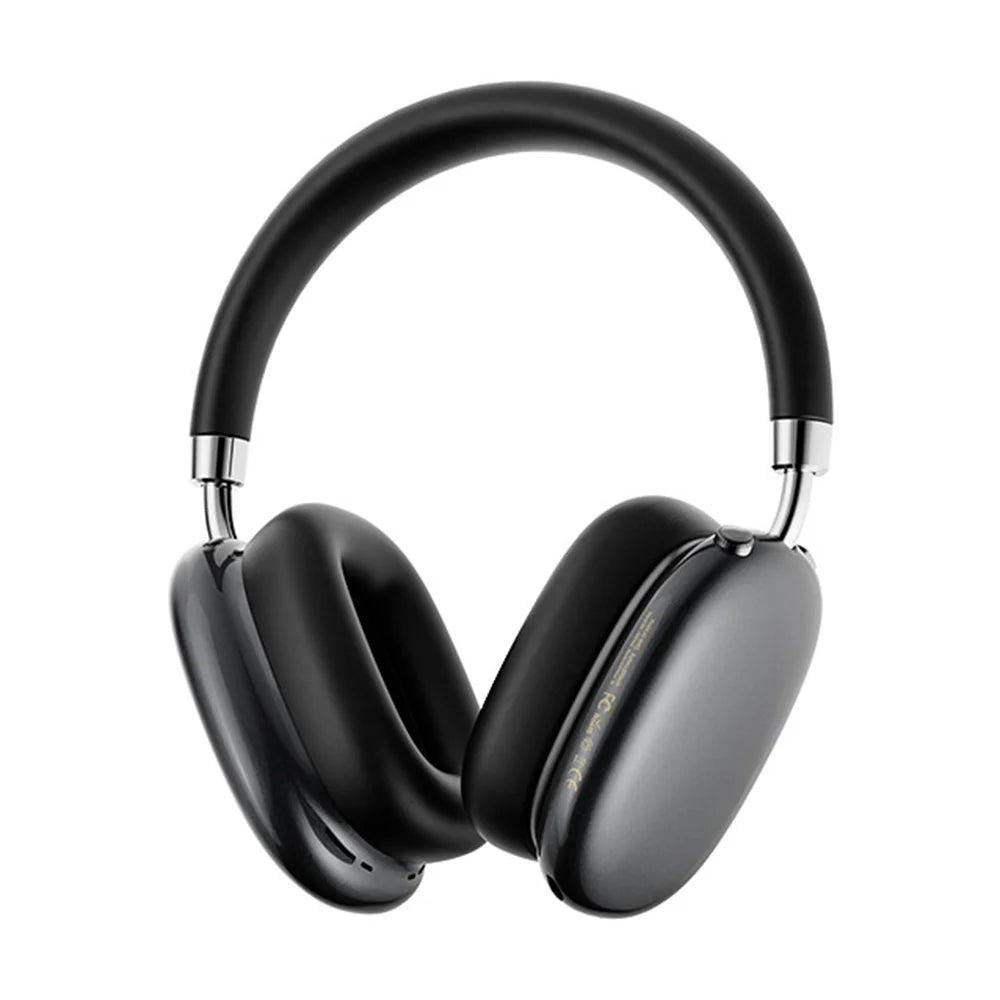 AZEADA Wireless Bluetooth-compatible Headphones 40mm Driver 70H Playtime 5.4 Metal Adjustable for Music - Black Wireless Over-Ear Headphones Az/Bh05 - 1