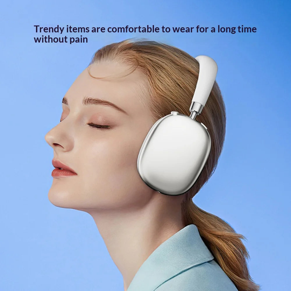 AZEADA Wireless Bluetooth-compatible Headphones 40mm Driver 70H Playtime 5.4 Metal Adjustable for Music - Black Wireless Over-Ear Headphones Az/Bh05 - 2