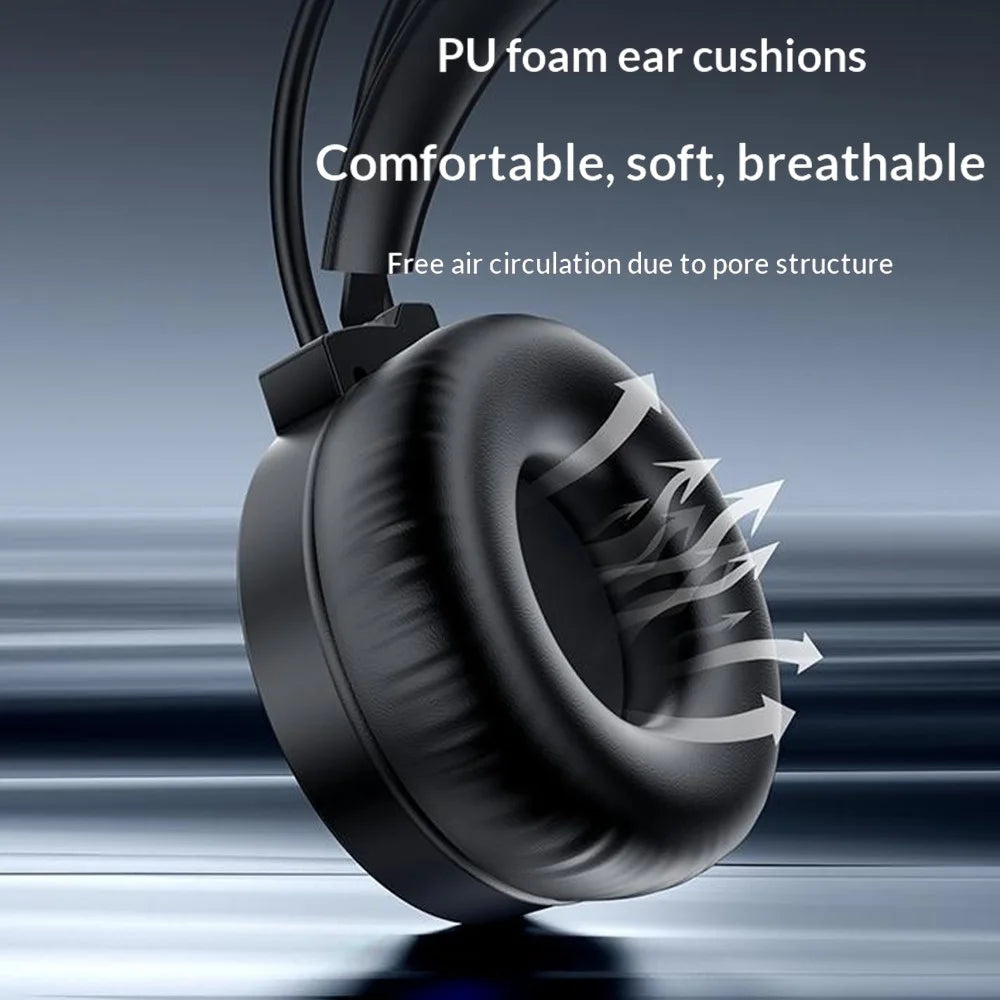 YESIDO EK06 Wired RGB Gaming Headset 40mm HD Speaker 360° Microphone Headphone for PC Computer - Black - 7