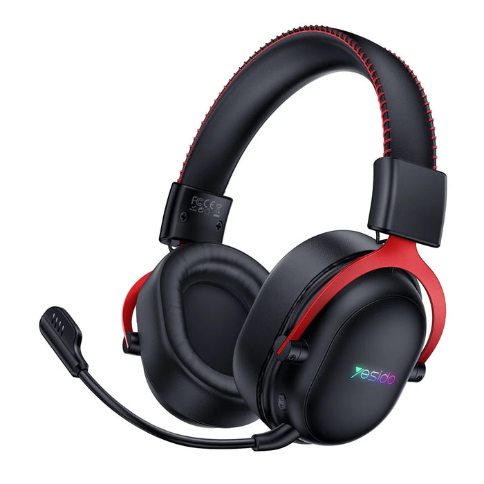 YESIDO EK07 Tri-Mode Gaming Headset Bluetooth-compatible 2.4G Wired Over Ear Headphones with Detachable Mic - Black - 1