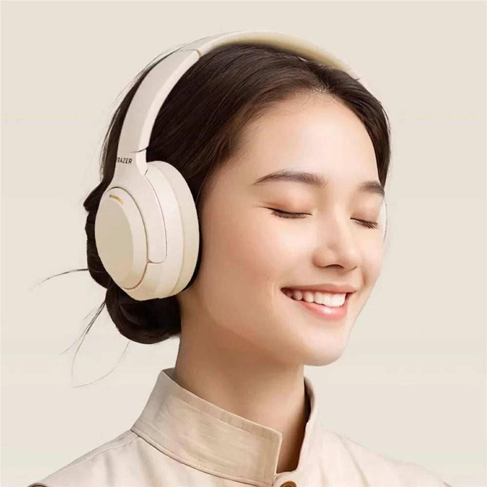 ERAZER L7 Wireless Bluetooth-compatible Headphones 24H Playtime 500mAh Over Ear Headset for Gaming Music (Invested By Lenovo) - Beige - 4