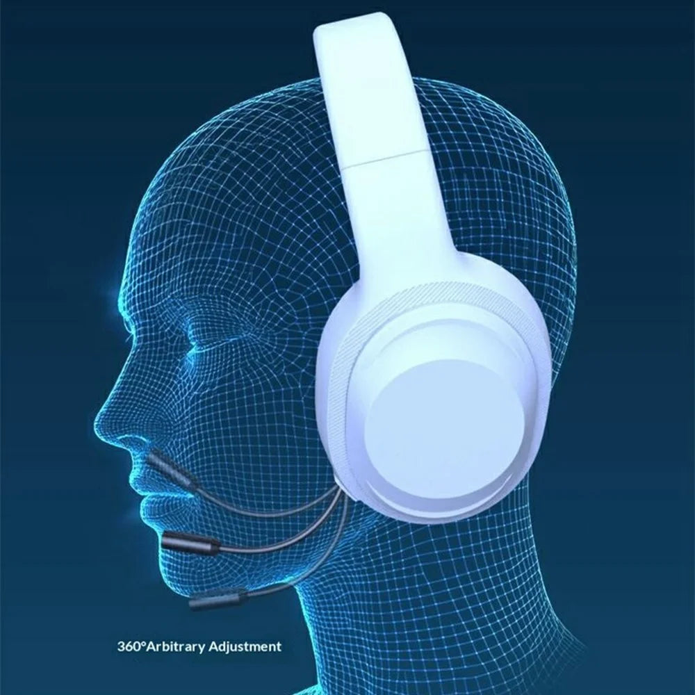 ERAZER L5 Lite Wired Gaming Headset Dual 3.5mm Connectors Over Ear Headphones for PC PS4 Xbox (Invested By Lenovo) - White - 3