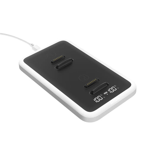 AMVR CD1 Dual Charging Dock with Power Display Magnetic Fast Charging Station for VR Headset Battery Pack - White - 1