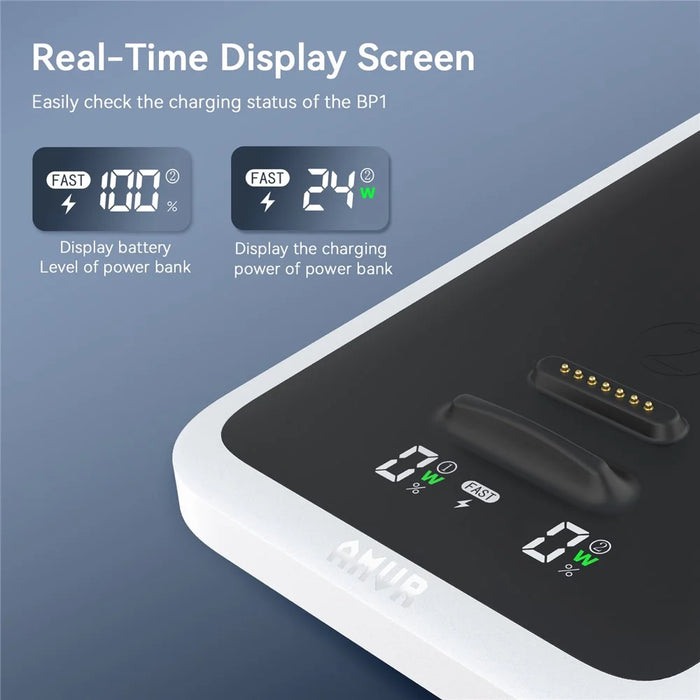 AMVR CD1 Dual Charging Dock with Power Display Magnetic Fast Charging Station for VR Headset Battery Pack - White - 4