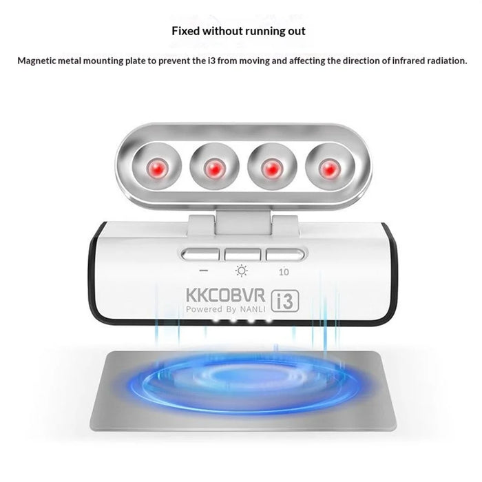 KKCOBVR i3 IR Tracking Base Station for Meta Quest 3  /  3S  /  Pro Infrared Enhancement Light 4-Level Brightness VR Accessory - Silver White - 5