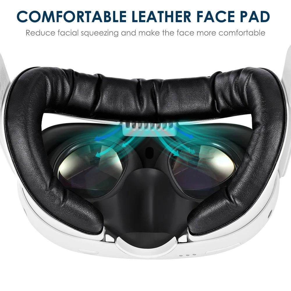 KKCOBVR K3 VR Headset Cooling Fan Mask for Meta Quest 3 Anti-Fog Ventilation Breathable Face Cover - White - 3