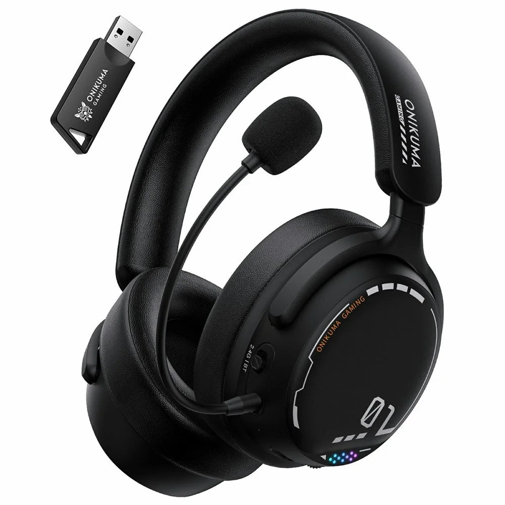 ONIKUMA GT886 Gaming Headset 2.4G Wireless Bluetooth-compatible Wired 3 Modes PC Headphone with Detachable Microphone - Black - 1
