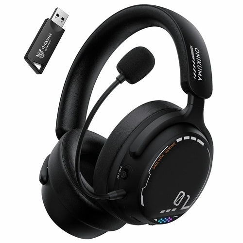 ONIKUMA GT886 Gaming Headset 2.4G Wireless Bluetooth-compatible Wired 3 Modes PC Headphone with Detachable Microphone - Black - 1