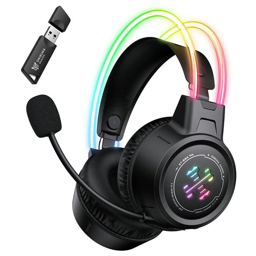 ONIKUMA GT889 Gaming Headset 2.4G Wireless Bluetooth-compatible Wired Triple-Mode RGB Lighting PC Headphones - Black - 1