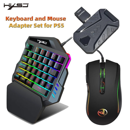 HXSJ P5+V100+A869 Gaming Keyboard Mouse Console Controller Adapter Converter Set for PS5  /  PS4  /  PS3  /  Xbox One  /  Xbox 360  /  Nintendo Switch - Black - 2