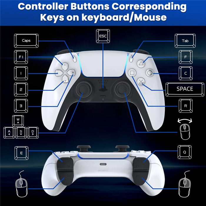 HXSJ P5+V100+A869 Gaming Keyboard Mouse Console Controller Adapter Converter Set for PS5  /  PS4  /  PS3  /  Xbox One  /  Xbox 360  /  Nintendo Switch - Black - 7
