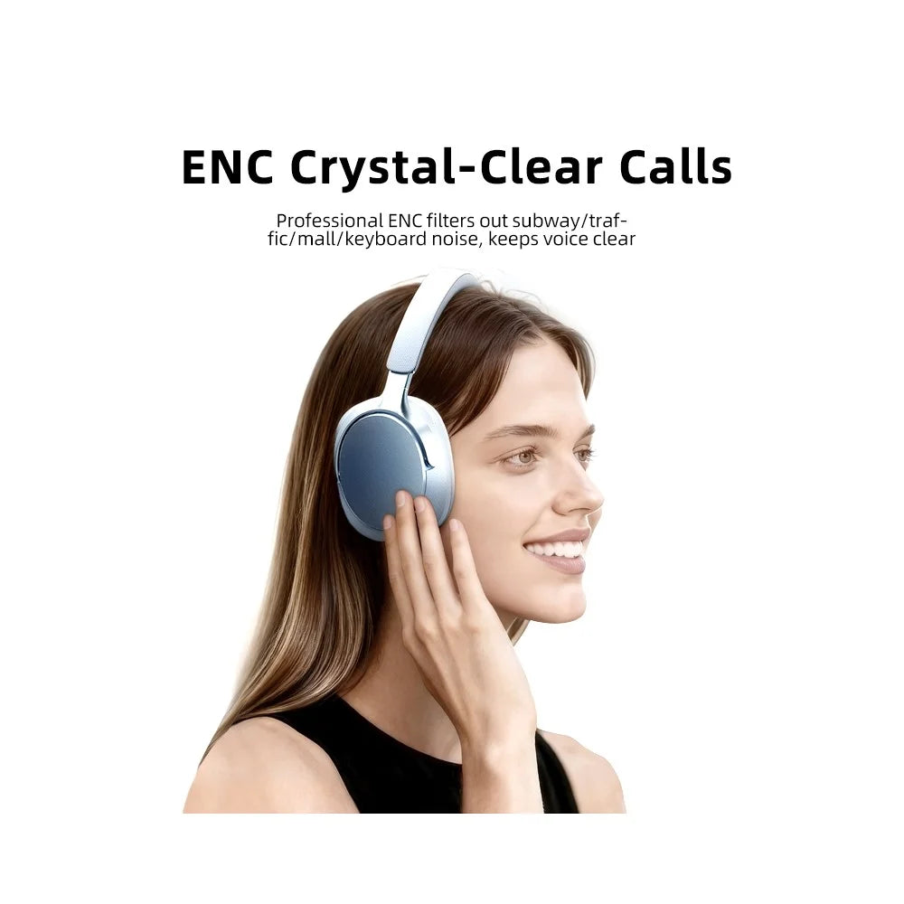 EL-GT5 Wireless Bluetooth-compatible Headphone ANC Noise Cancelling 140H Playtime Headset for Gaming Music - Blue - 3