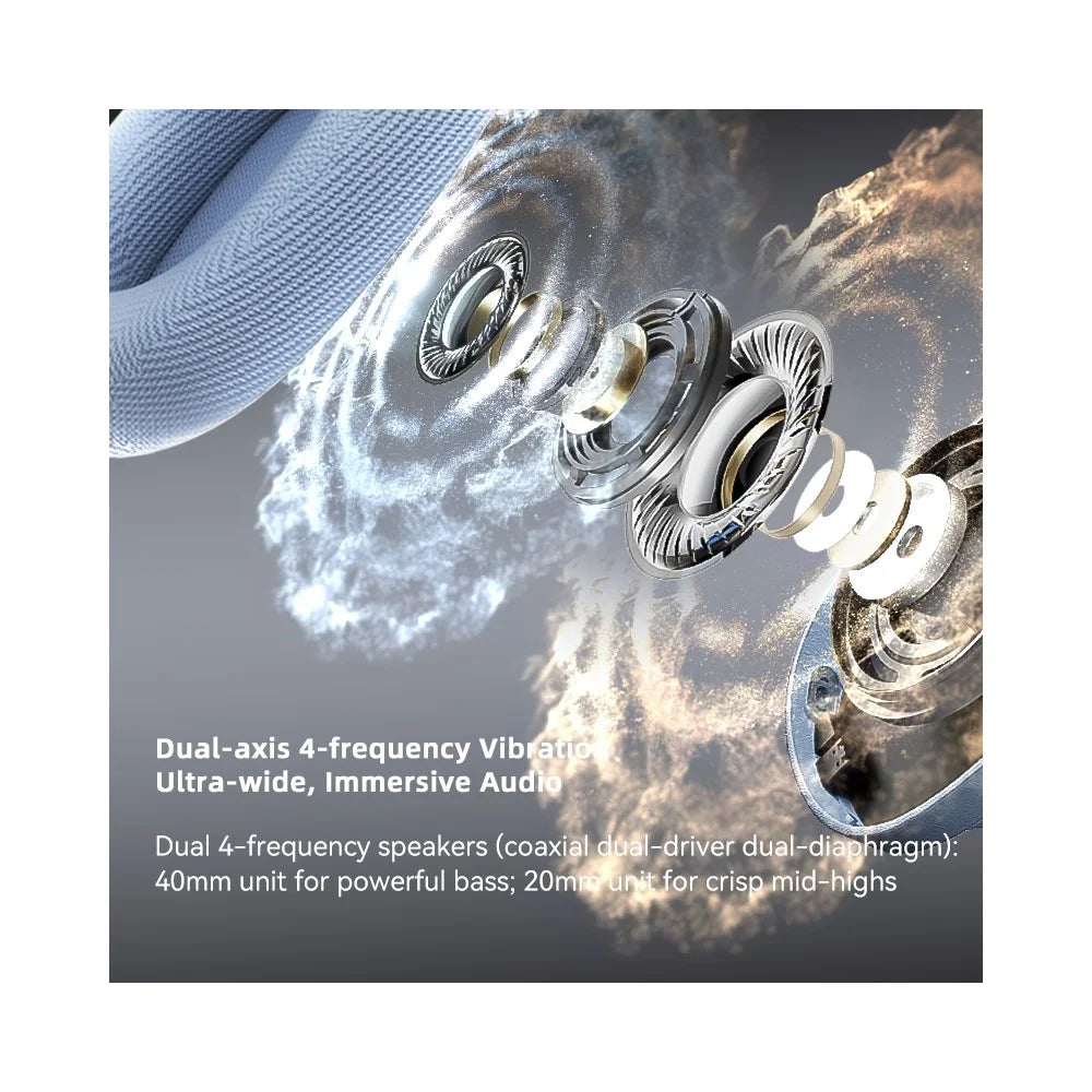 EL-GT5 Wireless Bluetooth-compatible Headphone ANC Noise Cancelling 140H Playtime Headset for Gaming Music - Blue - 4