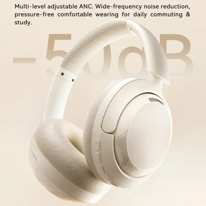 ZAODON YUNX Bluetooth-compatible Headphones 50dB ANC Noise Cancelling Over-Ear Wireless Headset - Beige - 2