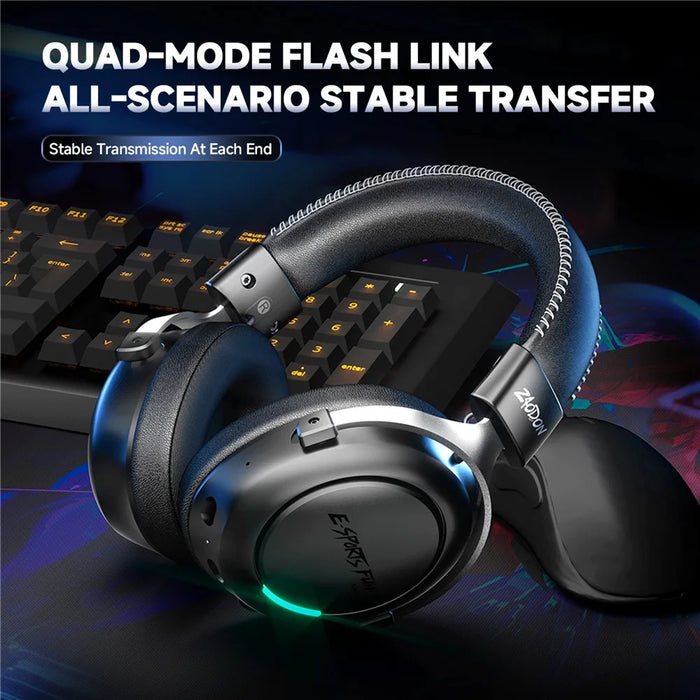 ZAODON LINX Gaming Headset 53mm Drivers 2000mAh 4-Mode Connectivity Bluetooth-compatible 6.0 Over-Ear Headphones - Black - 2