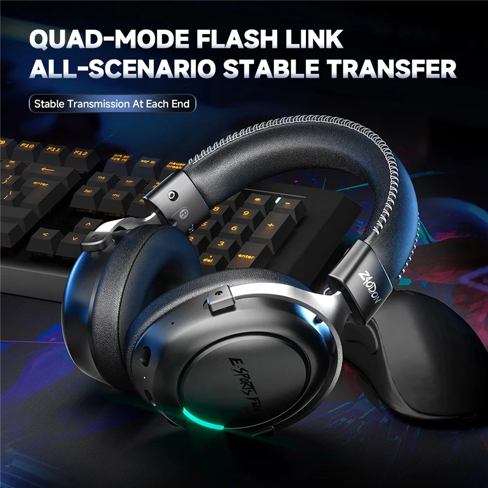 ZAODON LinX G5 Wireless Gaming Headset Bluetooth-compatible 6.0 4-Mode 7.1 Virtual Surround Sound - Black - 3