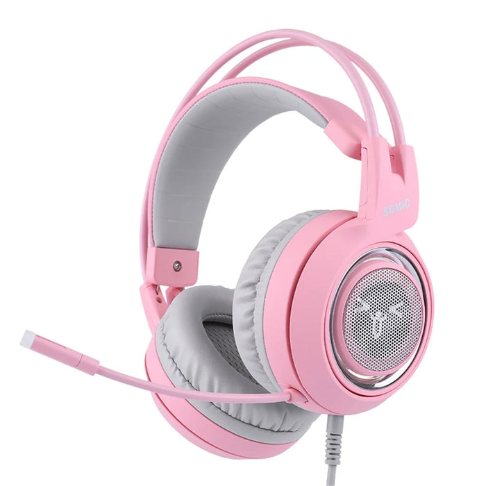 SOMIC G951 Over-ear Anchor E-sports Game Pink Headset USB Wired Headphone - 2