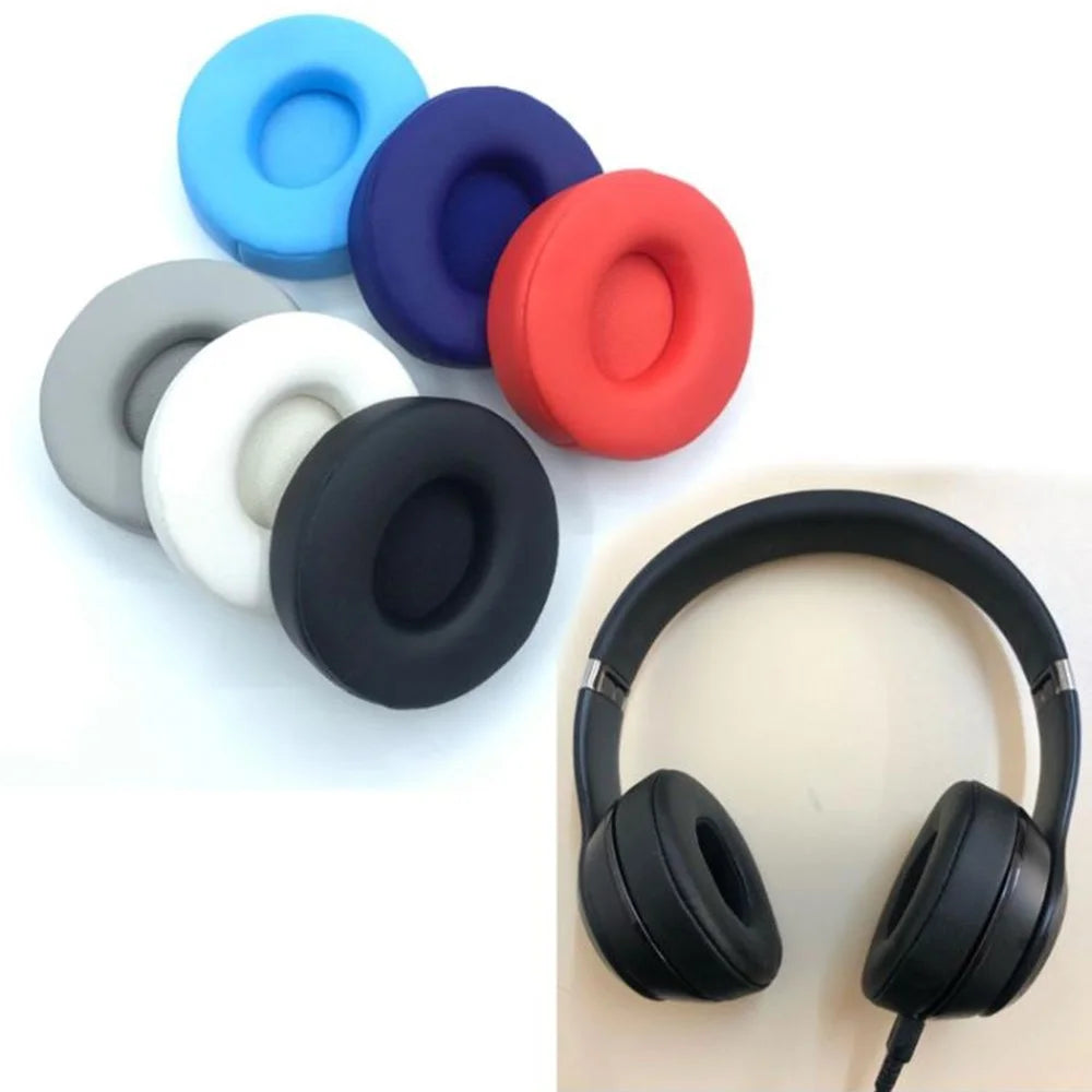 Leather Cushion Cover Foam Ear Pads for Beats Solo Pro Headphones, 1 Pair - Black - 3
