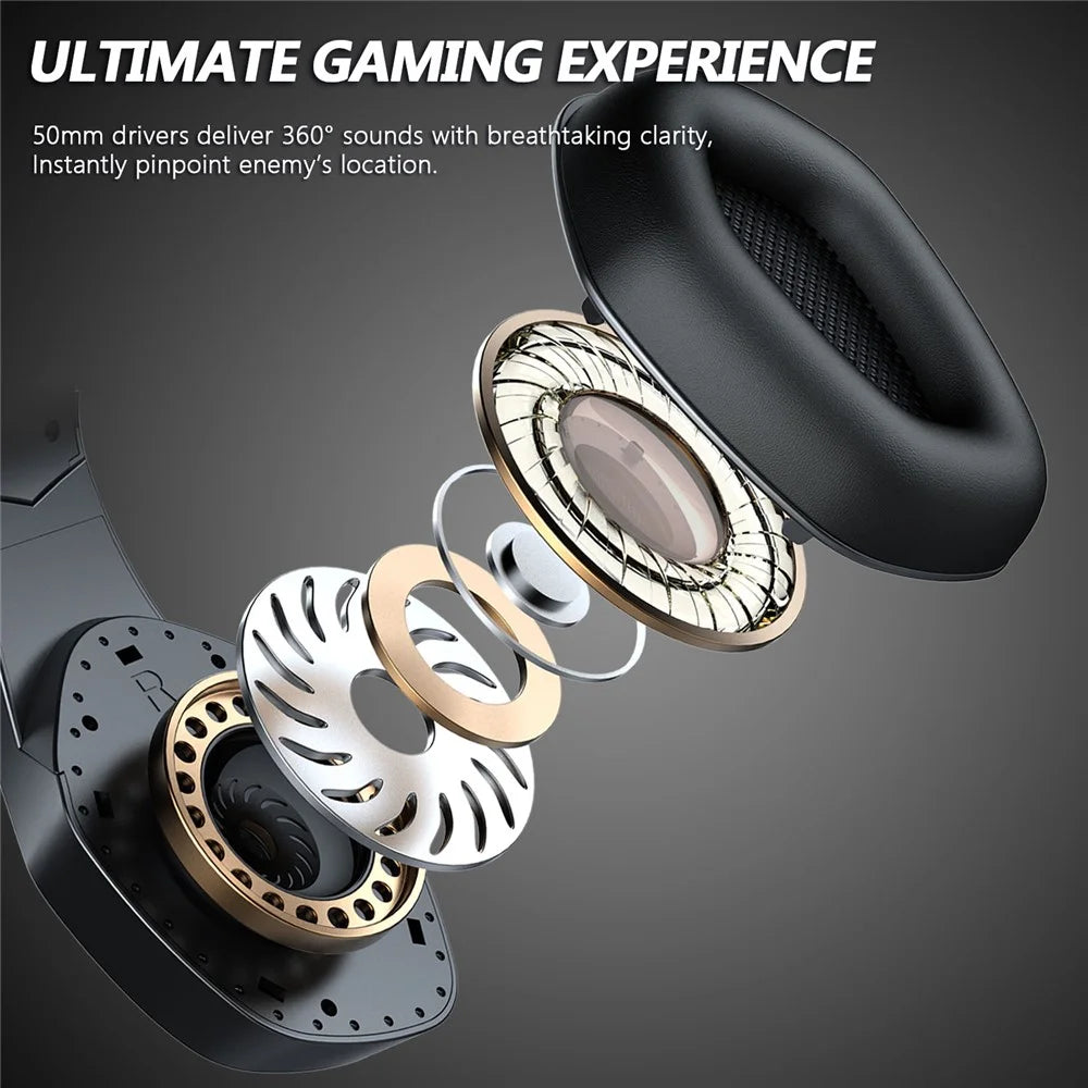 ERXUNG J20 Gaming Headset RGB Luminous Over Ear Headphone with Microphone - 2